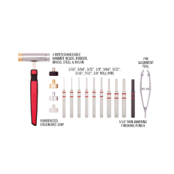 Zestaw REAL AVID Accu-Punch z wybijakami i młotkiem