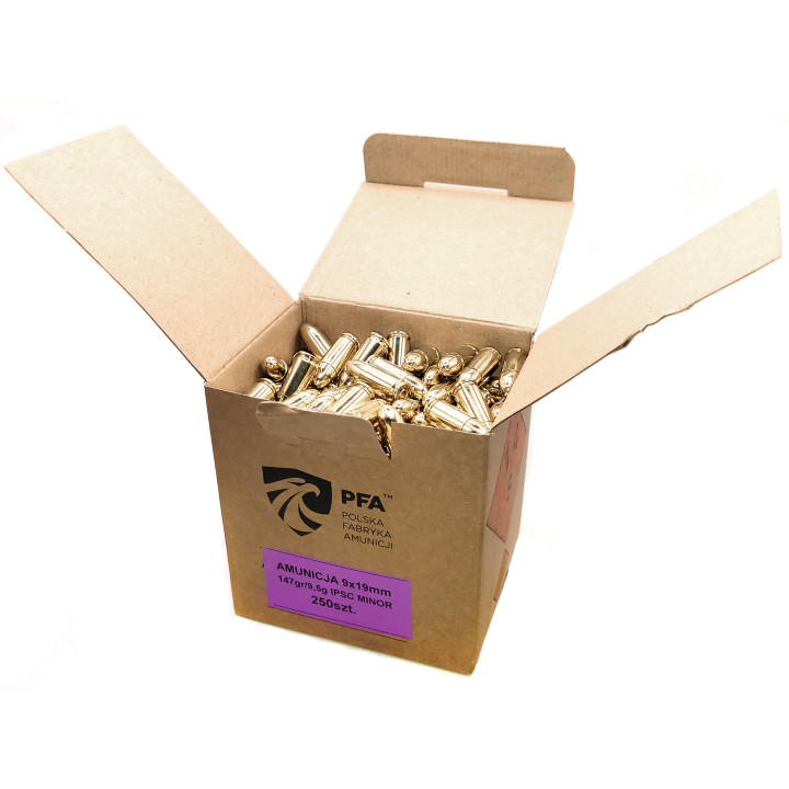 Amunicja PFA 9x19mm FMJ IPSC MINOR 9,5g/147gr (250)