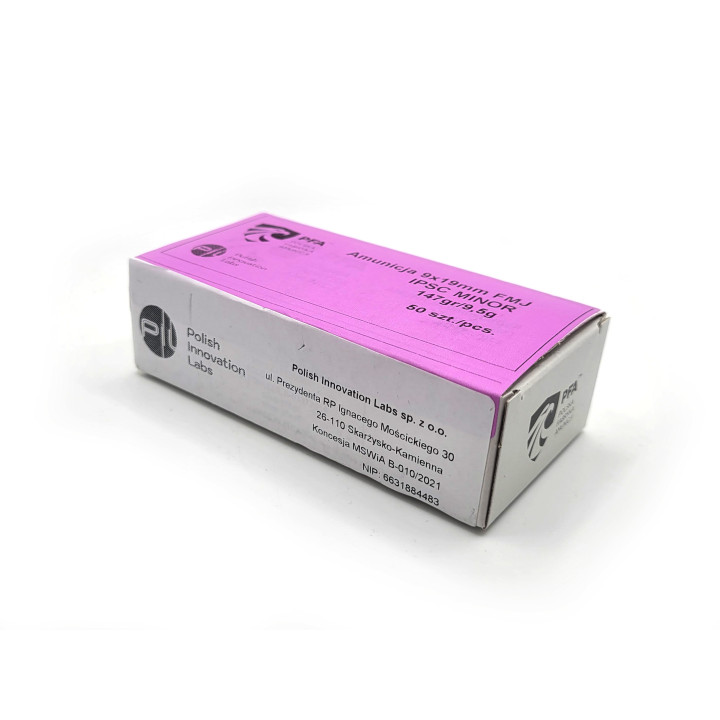 Amunicja PFA 9x19mm FMJ IPSC MINOR 9,5g/147gr (50)