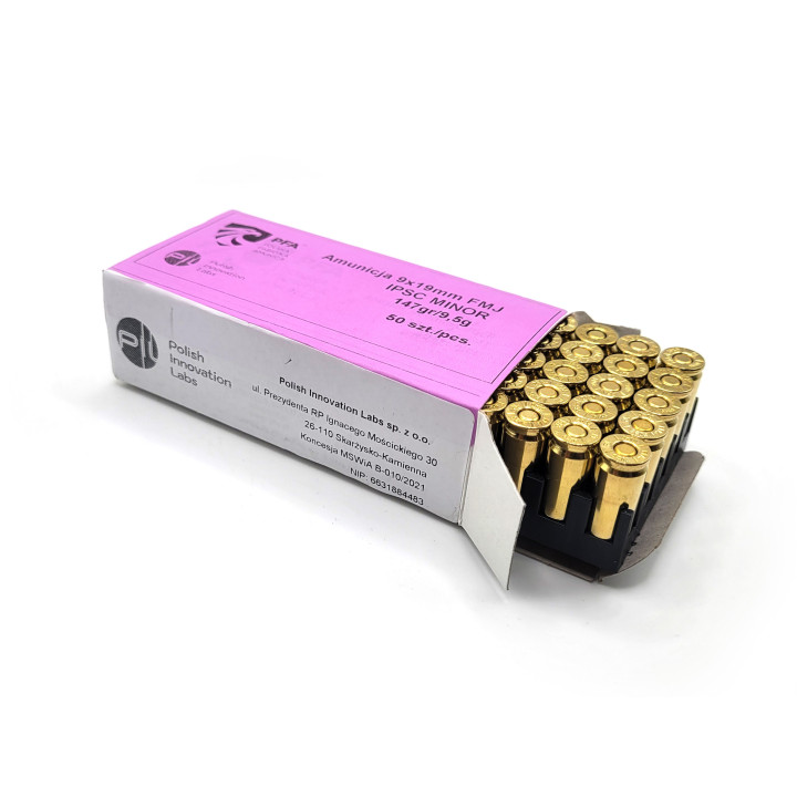 Amunicja PFA 9x19mm FMJ IPSC MINOR 9,5g/147gr (50)
