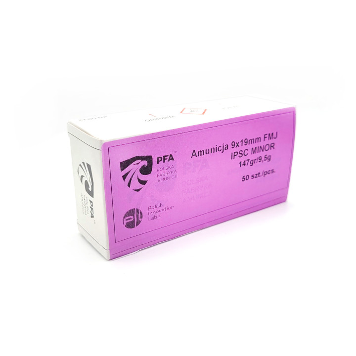 Amunicja PFA 9x19mm FMJ IPSC MINOR 9,5g/147gr (50)