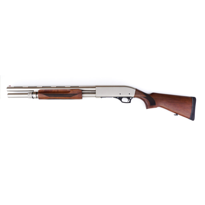 Strzelba PASA ARMS Qaton-S06 18,5" 4+1 12/76 Drewno Srebrna