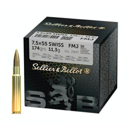 Amunicja S&B 7,5x55mm Swiss 11.3g FMJ