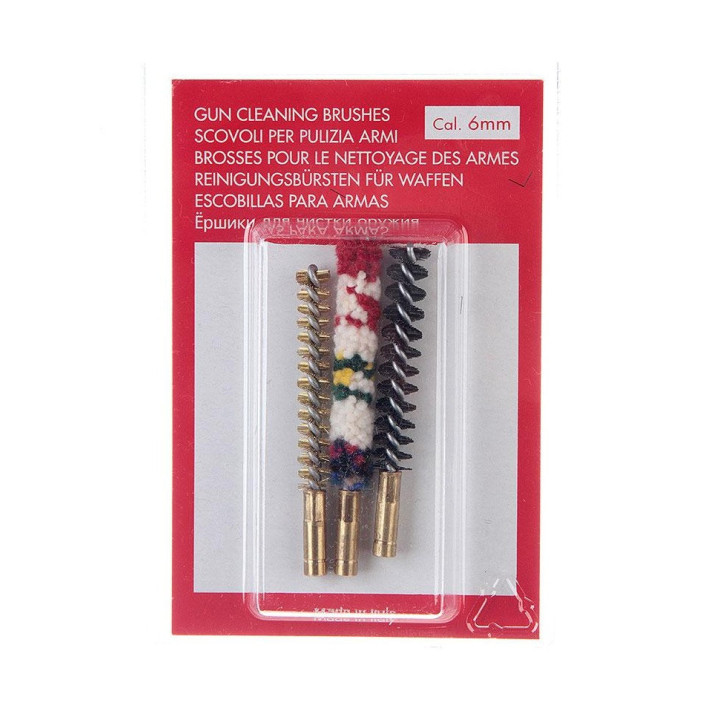 Szczotki S.C. zestaw 3 szt. 6mm M/N/B Mosiężna, Nylon, Bawełna