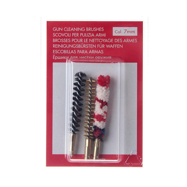 Szczotki S.C. zestaw 3 szt. 7mm M/N/B Mosiężna, Nylon, Bawełna