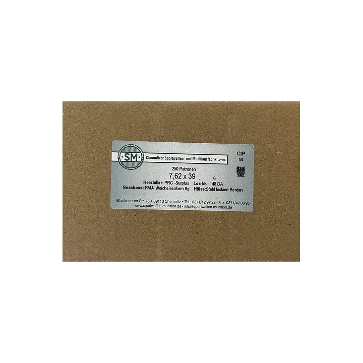 Amunicja SM 7,62x39mm FMJ 8g/124gr