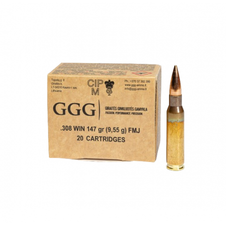 Amunicja GGG .308 FMJ GPX11 9,55g/147gr