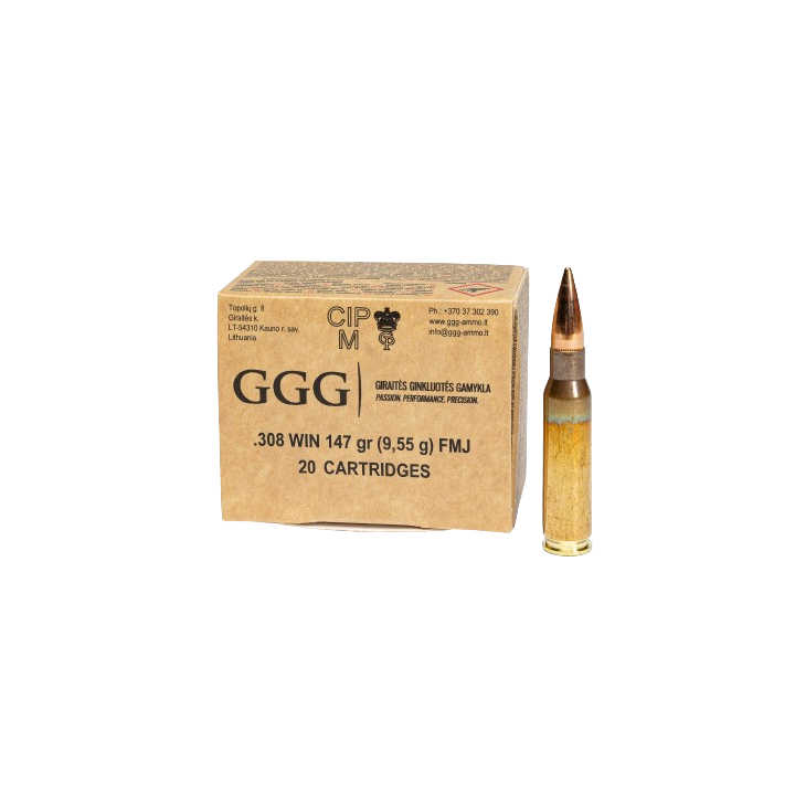 Amunicja GGG .308 FMJ GPX11 9,55g/147gr