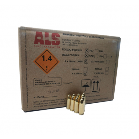 Amunicja ALS 9x19mm FMJ 9,5g/147gr