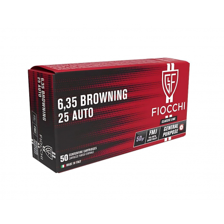 Amunicja FIOCCHI 6,35 Browning / 25 AUTO FMJ 4,73g