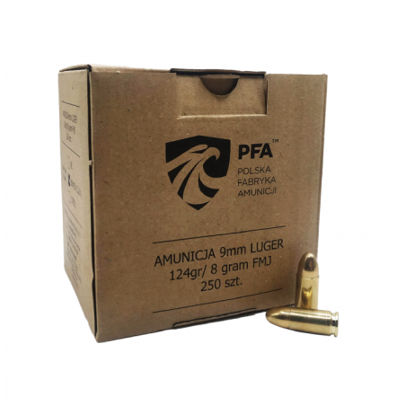 Amunicja PFA 9x19mm FMJ 8g Nowa opk. 250 szt.