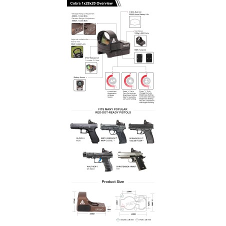 Kolimator REDWIN COBRA 1X28x20 Brąz RWD8-C