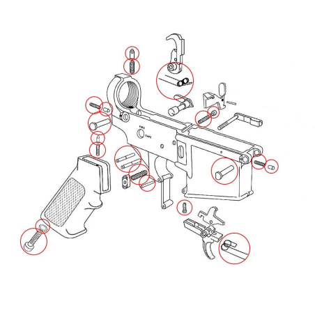 Zestaw Sprężyn EEMANN TECH do AR-15 Lower ET-180005