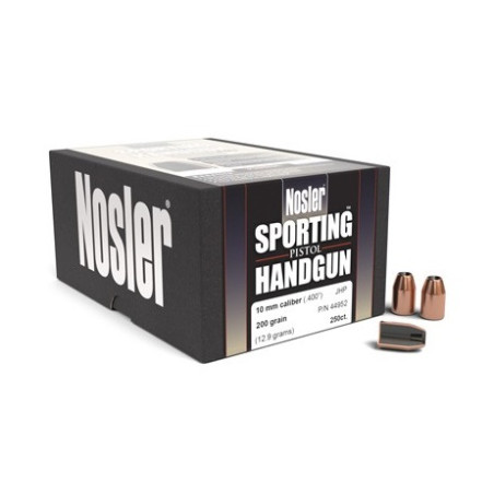 Pociski NOSSLER 10mm AUTO 12,9g/200grs JHP (250 szt.)